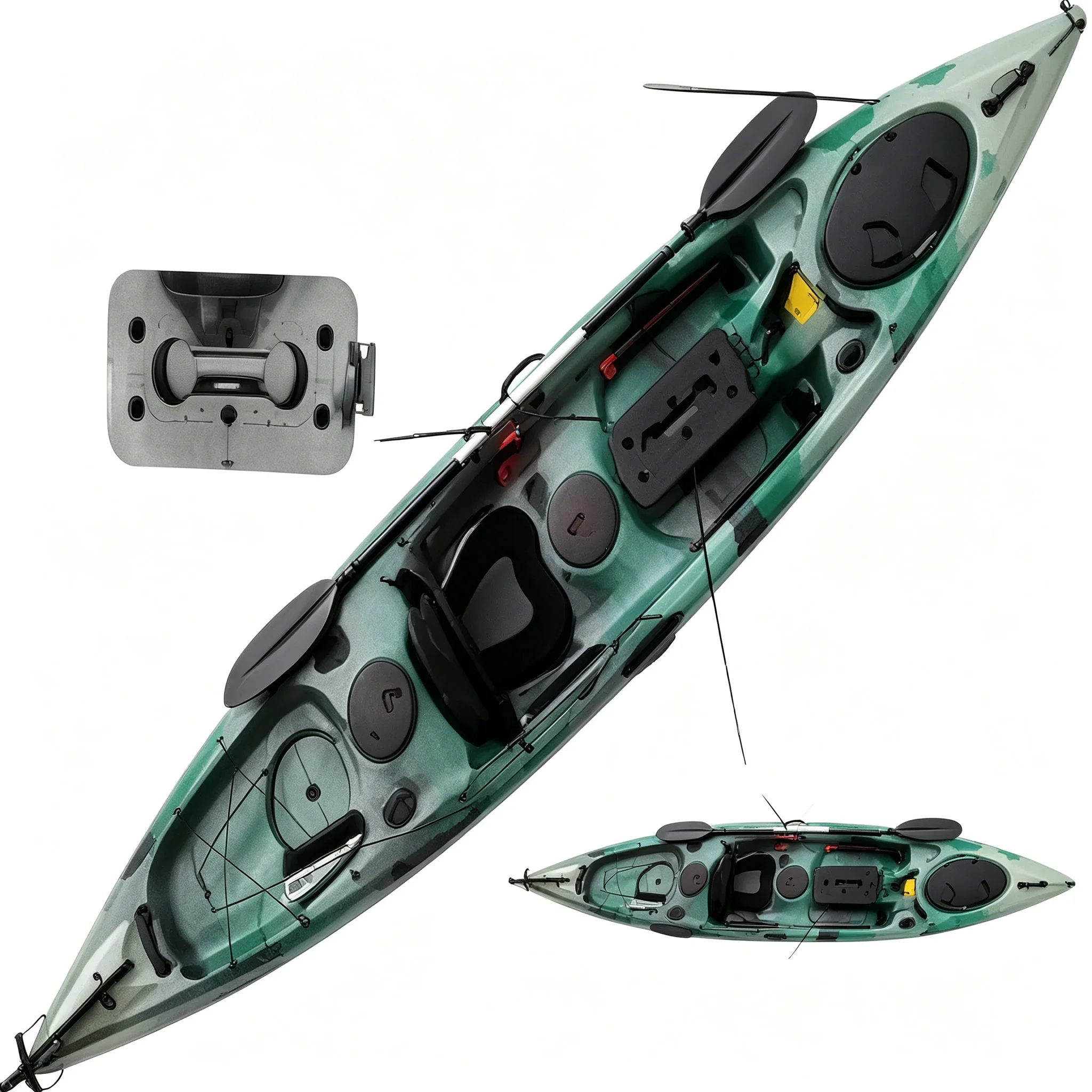Jednoosobowy kajak wędkarski z – Fishing Kayak Rod Holder recenzja i cena